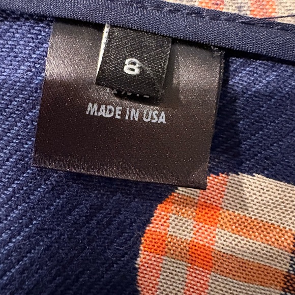 Hanh Merriman Mixed Media Plaid & Polka Dot Blazer size 8 - Picture 11 of 12